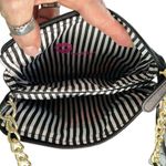 Betsey Johnson Luv  Black w/ Red & Pink Rose Crossbody Bag Purse Chain Strap Photo 6