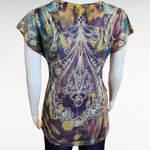 Daytrip Purple Yellow Geo Rhinestone Metallic Crewneck Tee Size Small Photo 4