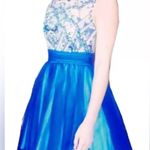 Elegant Blue Rhinestone studded sleeveless mini formal prom dress Size 0 Photo 0