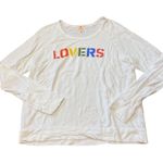 Sundry Anthropologie LOVERS Pullover Terry Rainbow Top Women Sweatshirt Sz Med 2 Photo 1