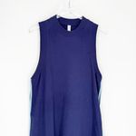 Anthropologie  Daily Practice Layer Up Pleated Hem Mini Dress M Blue Photo 4