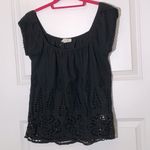 Lovestitch  Black Eyelet Top Small Photo 0