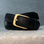 Coach  Vintage Black Cowhide Leather Belt with Solid Gold Brass Buckle 32” 80cm Photo 1