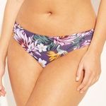 Kona Sol  Purple Floral Bikini Bottoms Medium Coverage Hipster Swim XL Photo 0