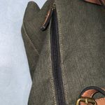 Simply Noelle  Olive~Tan Canvas~Faux Leather Backpack 13X16X6 Adjustable Straps Photo 4