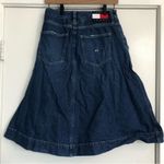 Tommy Hilfiger Tommy Jeans blue jean denim a line skirt flowy button front MISSING BUTTON Photo 9