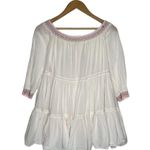Free People Dress Womens XS Sunbeams Mini Embroidered Smocked Neck Sleeves White Photo 15