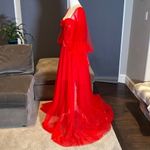 Women’s Red Prom Party Formal Dress With Corset Back and Leg Slit Size 16 NWOT Red Photo 5