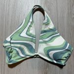 Shade & Shore Women's Wrap Halter Bikini‎ Top  Green/White Size Small (4-6) Photo 1