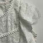 White Eyelet Lace Ruffle Babydoll Top Size M Photo 2