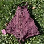 Pretty Little Thing NWT DARK BROWN EMBROIDERED STRIPE HALTERNECK TOP Photo 3