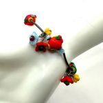 Sterling silver moonglow and flower beaded bracelet Photo 1