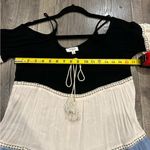 Umgee Boho Crochet Color Block Lace Bell Sleeve Tunic Blouse Size Small Peasant Photo 5