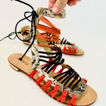 Schutz  “Agathe” Snake Embossed Leather Gladiator Sandal size 9.5 Photo 7