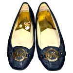 Michael Michael kors Navy Blue Ballet Flats with Gold Accent Size 7 Photo 2
