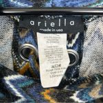 Ariella  Blue Zig Zag Chevron Cowl Neck Lace Up Pullover Sweater Size Large Photo 8