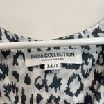 India Collection Emerson Fry Puff Isla Charcoal Leopard Print Cotton Blouse Size M Photo 4