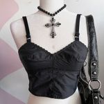 Vintage Black Bustier Corset, Y2K 2000S Retro Indie‎ Sleaze Gothic Clubwear XS Photo 1