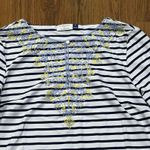 Cabana Life x Talbots Dress Medium Blue White Jersey Cover Up UPF50 Embroidered Photo 2