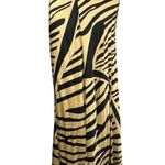 H&M Gold Metallic Zebra Animal Print Silk Satin Straight Pencil Slip Skirt Sz S Photo 3