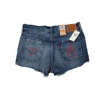 Levi's White Oak - Cone Denim Embroidered Pockets Cut Off Shorts in Blue Photo 2