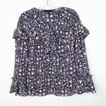 J.Crew | Ruffle Keyhole Front Crinkle Chiffon Top in Floral Flourish Sz. XS Photo 2