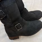 UGG  Oregon Avalahn Double Buckle Women's Black Shearling Suede Boots Size 7 Photo 2