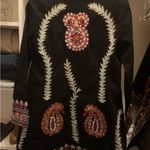 Paparazzi Embroidered Black and Pink Coat Photo 4