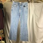 Princess Polly  XX Light Wash Flare Jeans‎ Raw Hem Women's Size 4 Denim Photo 13