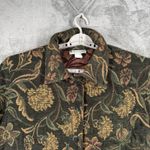 Dressbarn Woman Tapestry Floral Jacket Brown Green Boho Cottagecore Retro 2X Black Photo 4