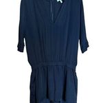 Joie  Benoite Romper Womens Small Black Caviar Silk Smocked Waist Back Zipper Photo 0