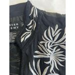 Spenser Jeremy Vest Embroidered Black Silk Silver Vest Size Large silk Photo 3