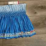 Lucky In Love 14" Paradise Smocked High Waist Blue Print Tennis Skirt Size Small Photo 3