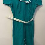 Voodoo Vixen Teal Dress with White Details Photo 0