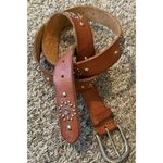 Cowboy 8 Belt Brown Leather Studded Rhinestones 1.25”x49” Western Cowgirl Rodeo Photo 2
