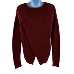 Madewell Province Tulip Hem Split Back Long Sleeve Sweater in Mahogany XS Photo 88