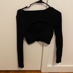 Urban Outfitters Black  Tayla twist front crop sweater Size Medium Photo 6