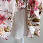 TINSEL Floral Print Pleated‎ Ruffle Hem High Neck Long sleeve Dress Size Medium Green Photo 10