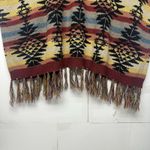 American Eagle  Women’s Medium Aztec Tribal Sweater Vest Fringe Open Front Photo 10