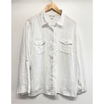 Charter Club  Casual Shirt 100% Linen White Plus Size 18W Long Sleeve Buttoned Photo 1