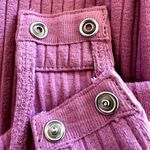 ZARA  Ribbed Tank Bodysuit V Neck Snap Button Up Stretch Knit Cotton Pink Medium Photo 1