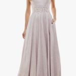 City Vibe  Juniors' Sleeveless Glitter Ball Gown Lavender Size 5 Photo 0