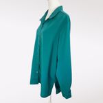 Blair Vintage  Jade Green Button Up Blouse Long Sleeve Size XL Photo 3