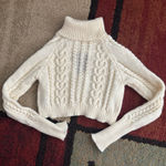 Rue 21  Cropped Sweater Turtleneck Knit Cream White small Photo 0
