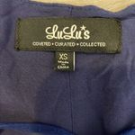 Lulu's Navy Blue with White Embroidered Design Tassel Tie Front Dress Size XS Photo 8