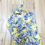 SEA ANGEL | Skirt Ruched Yellow Blue Floral Halter One Photo 2