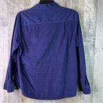 Lee Blue Petite Small Cotton Corduroy Long Sleeve Button Front w/1 Pocket Shirt Photo 1