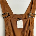 ZARA NWT Caramel Overall Jumpsuit Sz Medium Lyocell Relaxed Straight Leg Photo 5
