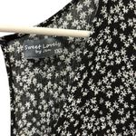 Sweet Lovely by Jen Floral V Neck Ruffle Romper Pocket Dress Black White 1XL Size 1X Photo 9