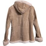 Adler Collection Coat Suede Leather Hooded Fleece Lining Pockets M Tan Size M Photo 3